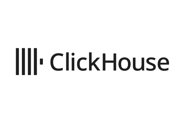 Logo for ClickHouse featuring stylized vertical bars and the text 'ClickHouse'.