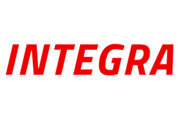 The image displays the word 'INTEGRA' in bold red italicized letters on a white background.