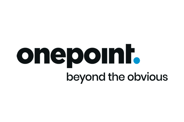 Onepoint company logo on a transparent background.