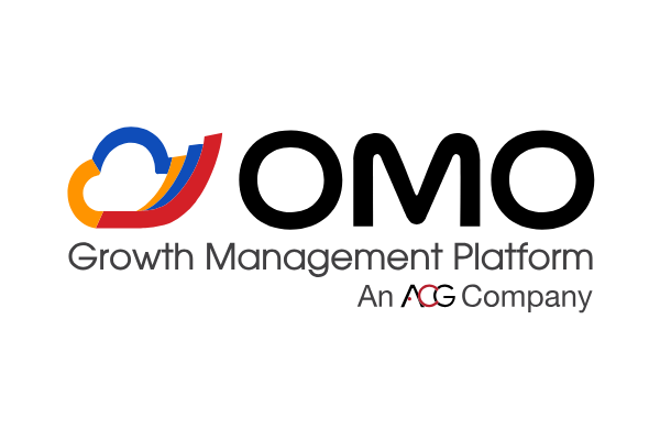 Logo image for OMO Growth Management Platform, an ACG company, featuring a colorful graphic and text.