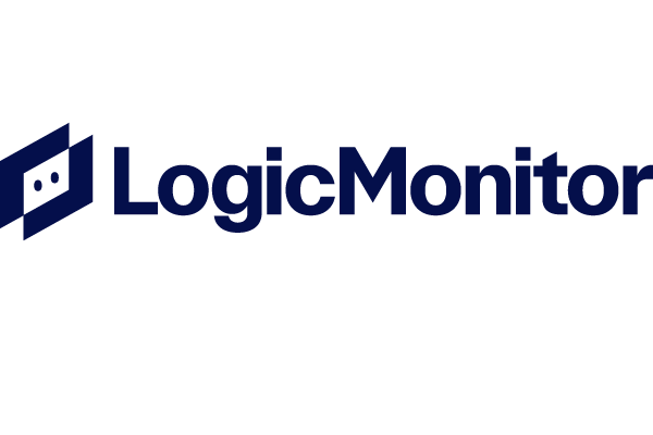The LogicMonitor logo featuring stylized text and a geometric icon.