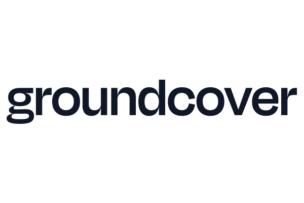 The word 'groundcover' displayed in a bold, modern black font, representing the groundcover company logo on a transparent background.