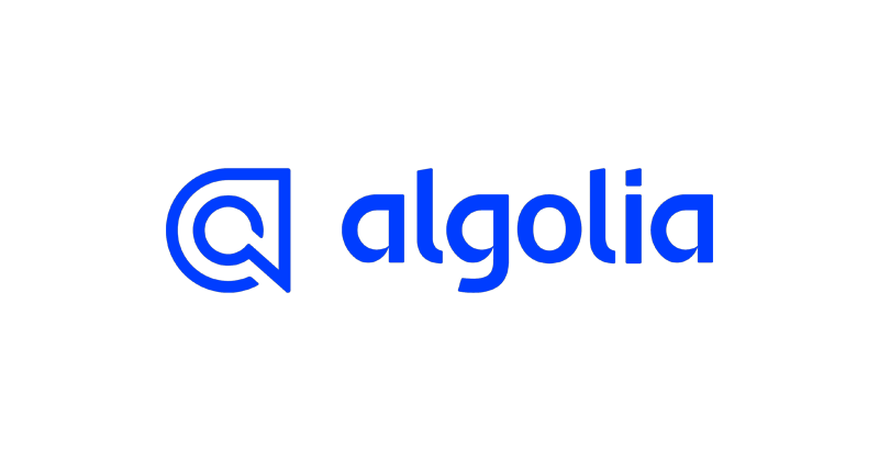 The Algolia logo in blue, displayed on a white background, used for the NRF 2025 event.