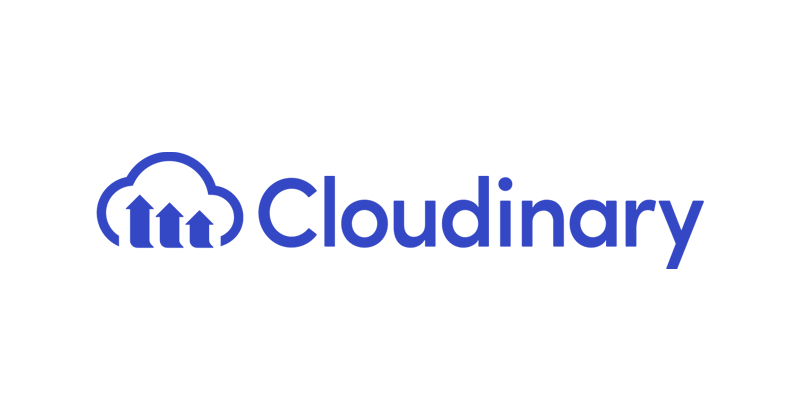 Cloudinary company logo in blue with a cloud and upward arrows, displayed for NRF 2025 Platinum sponsorship or partnership.