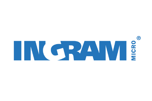 The logo for Ingram Micro, featuring the company name in bold blue letters on a white background.