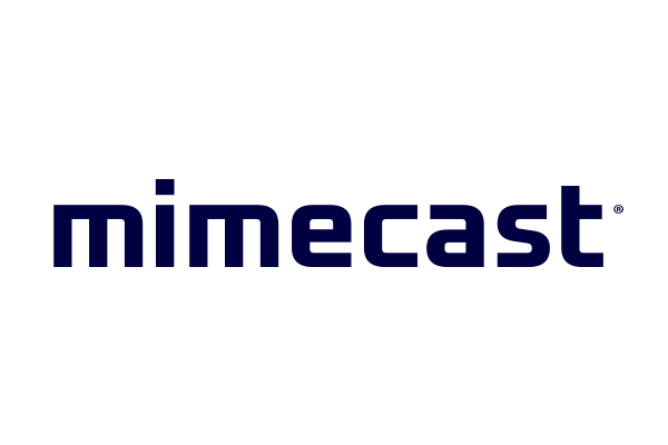 The image displays the Mimecast logo featuring the company name in a distinctive font on a transparent background.
