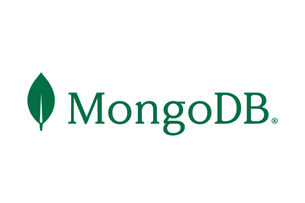 MongoDB logo featuring a green leaf icon next to the text 'MongoDB' in green.