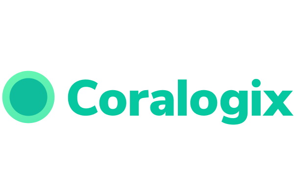 Coralogix logo with a green circular icon and the company name in green text.