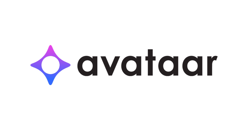 Logo for Avataar, a platinum sponsor for NRF 2025. The logo features the word 'avataar' in bold black text next to a purple and blue abstract shape on a white background.