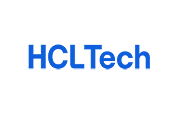 The image displays the HCLTech logo in bold blue text on a white background.