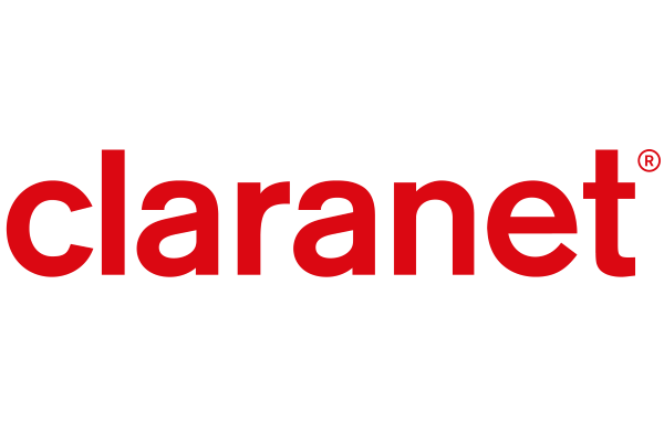 The Claranet logo featuring the company name in bold red typography on a transparent background.