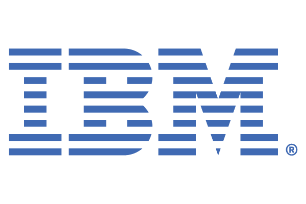 The IBM logo, featuring the letters 'IBM' in blue horizontal stripes.