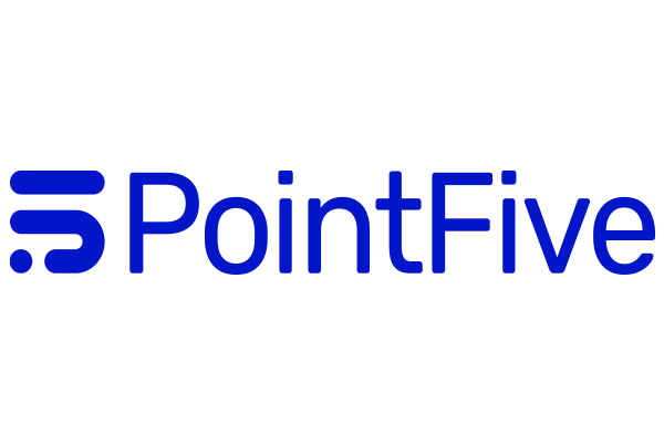 Logo for PointFive with stylized blue text and icon on a white background.