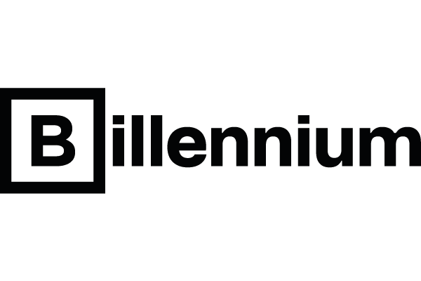 "Billennium logo with a bold 'B' inside a square followed by the text 'illennium' in black."