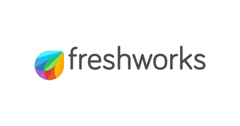 Freshworks company logo with a colorful icon and text, used for NRF 2025 event branding.