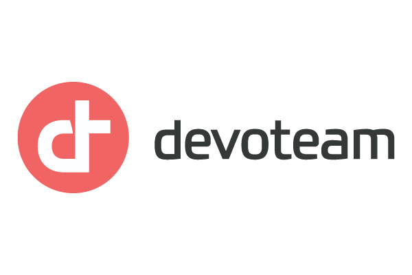 Logo of Devoteam with stylized 'dt' inside a red circle and the text 'devoteam' to the right.