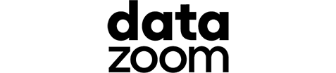 Black silhouette of the Datazoom logo on a white background.