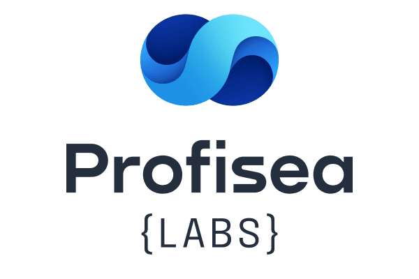 Logo for Profisea Labs with a blue abstract symbol above the company name and the word 'LABS' in curly brackets below.