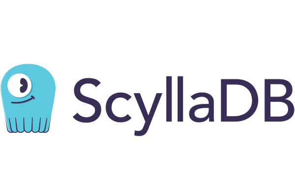ScyllaDB logo featuring a stylized blue octopus character next to the text 'ScyllaDB'.