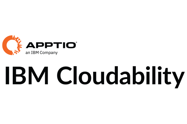 Logo of IBM Cloudability by Apptio, an IBM Company.