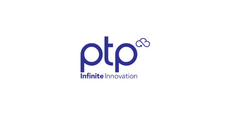 "PTP logo with the tagline 'Infinite Innovation' in blue text and a small cloud icon."