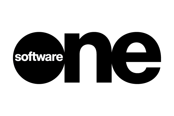 Logo featuring the word 'software' in lowercase letters placed within the bold word 'one' in black text on a white background.