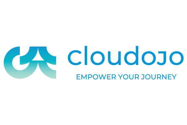 Logo for Cloudojo featuring the text 'Empower Your Journey' in blue gradient tones.