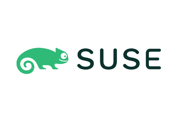 The SUSE logo featuring a green chameleon graphic and the text 'SUSE' on a white background.