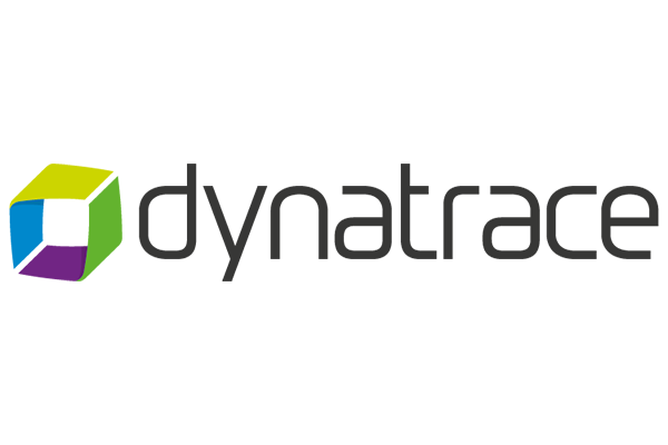 Dynatrace company logo with multicolor geometric icon and black text.