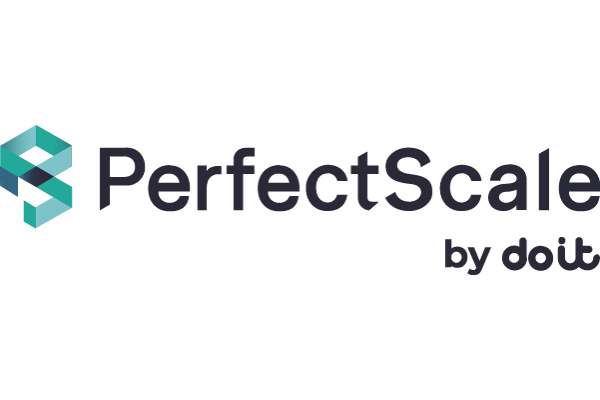 Logo for PerfectScale by doit, featuring stylized text and geometric icon in teal and dark blue colors.