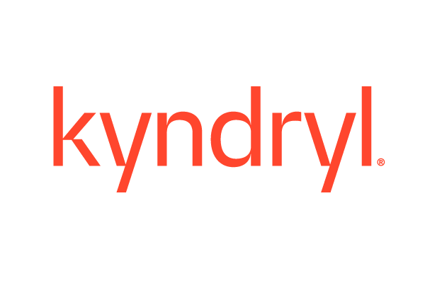 The image shows the Kyndryl logo in orange text on a transparent background.