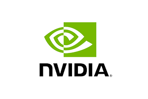 The NVIDIA logo featuring a stylized green eye and the word 'NVIDIA' in bold black text on a white background.