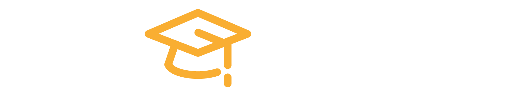 AWS Educate logo featuring white text and a yellow graduation cap on a transparent background.