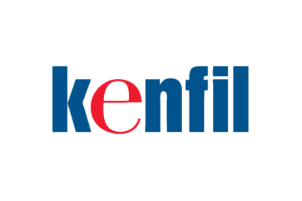 The Kenfil logo displayed in blue and red text on a white background.
