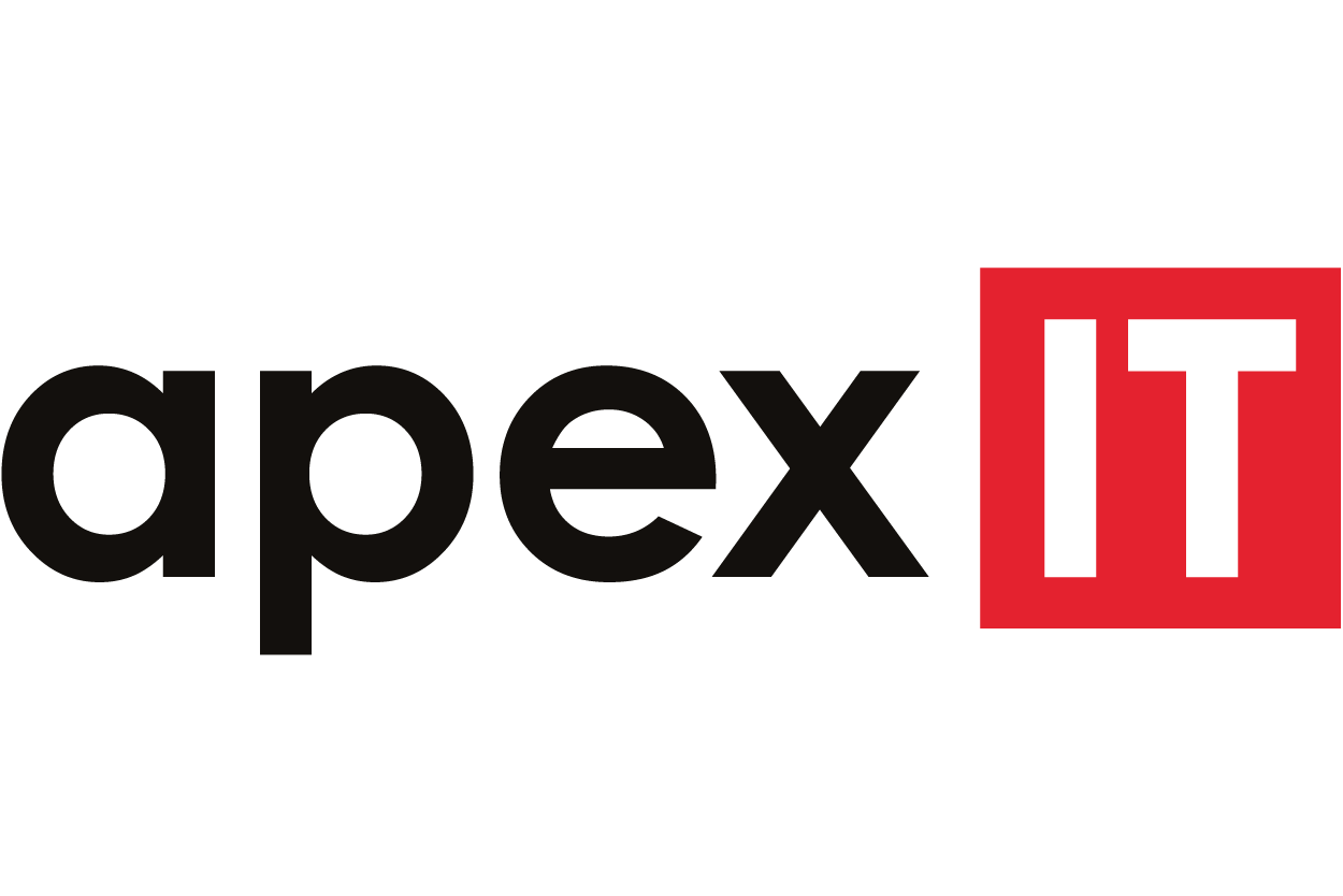 Logo with the text "apex" in black and "IT" in white inside a red square.