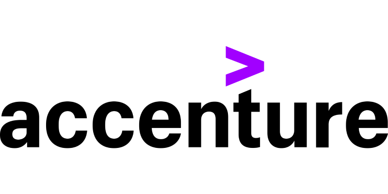 2Accenture logo with a purple greater-than symbol above the letter "t".