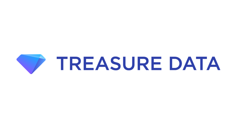 The Treasure Data logo featuring a stylized blue diamond symbol alongside the text 'TREASURE DATA', representing the company's branding as a platinum sponsor for NRF 2025.