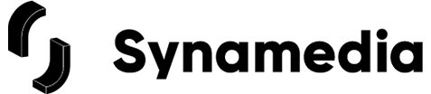 The Synamedia company logo in black on a transparent background.