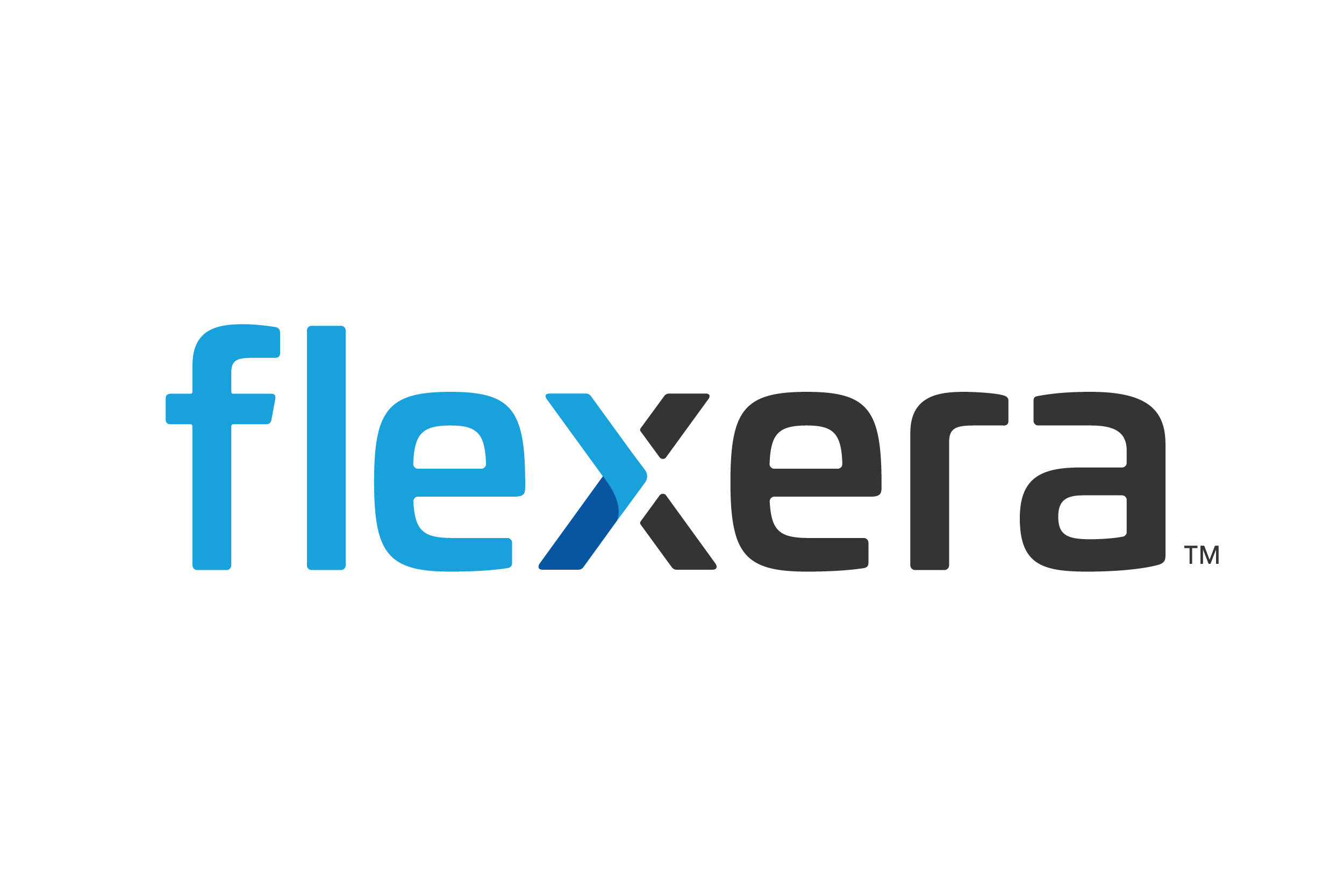 Flexera logo with stylized blue and dark gray text on a transparent background.