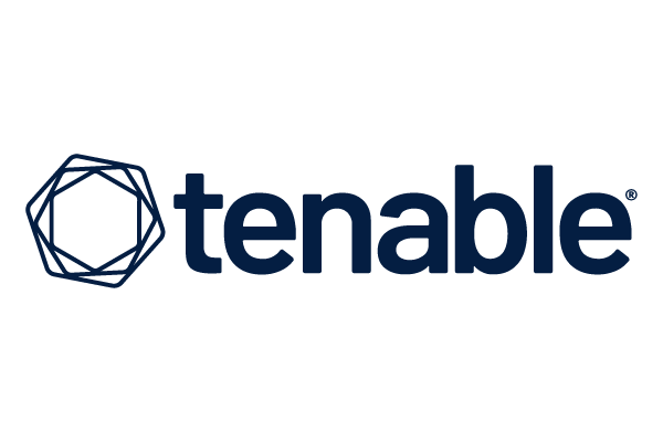 Tenable logo with geometric icon and brand name in dark blue text