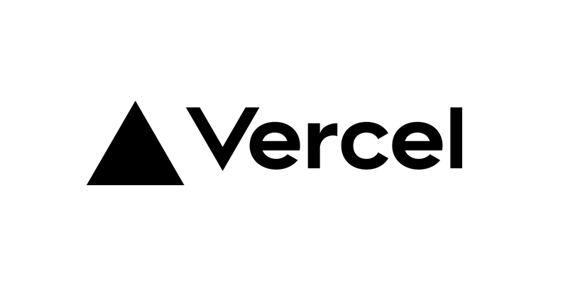 The Vercel logo in black featuring a bold triangle and the text 'Vercel,' used as a platinum sponsor asset for NRF 2025 events.