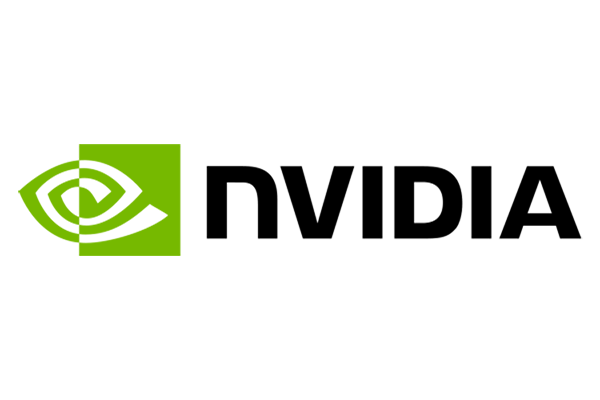 NVIDIA logo with a green square and black text on a white background