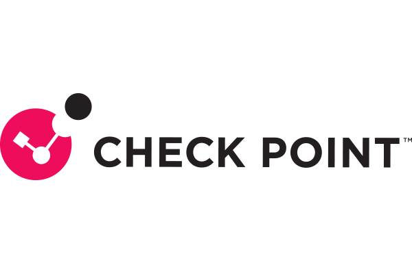 Logo of Check Point featuring a red and black icon with connecting dots and the text 'CHECK POINT'.