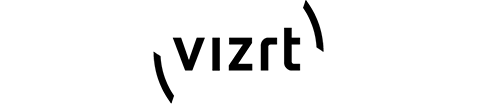 Vertical black Vizrt logo with stylized 'V' character, centered on a white background.