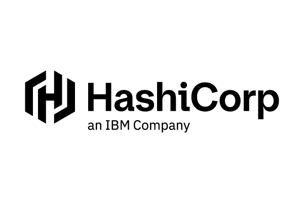 HashiCorp (an IBM Company) logo in black and white with stylized H symbol and company text.
