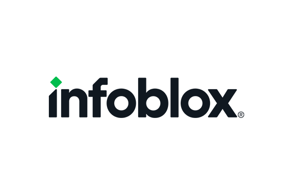 Infoblox logo with a green diamond above the 'i' on a transparent background.