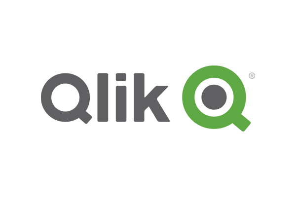 The Qlik logo featuring the word 'Qlik' in gray and a stylized green 'Q' with a gray circle in the center, on a white background.
