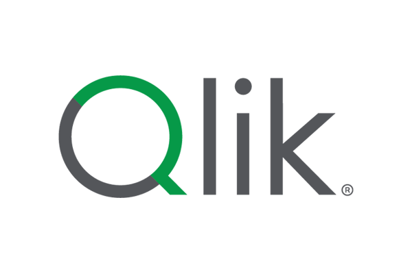 Qlik company logo with a green circular design and gray text on a white background.