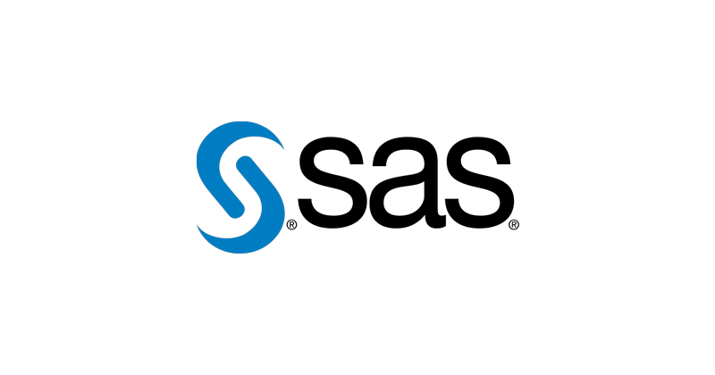 SAS company logo with blue and black text on a white background.