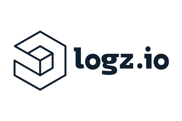 The Logz.io logo featuring a hexagon outline with a cube inside and the text 'logz.io' to the right.